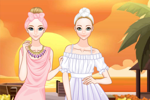 夕阳下的好朋友