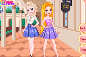 Elsa和长发公主换装