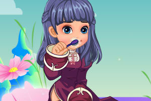 拇指姑娘刷牙偷懒