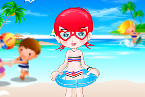 可爱泳装女生