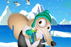 可爱松鼠在南极