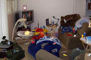 杂乱的房间找东西