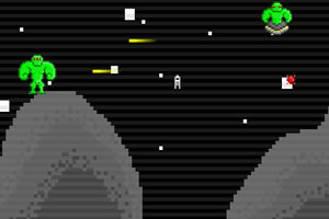 宇航员大战绿巨怪