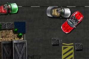 停靠红色敞篷车