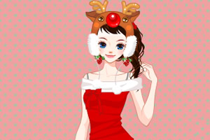 可爱圣诞女生