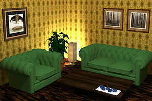 熏香蜡烛的客厅