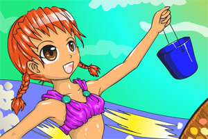 海边女孩着色