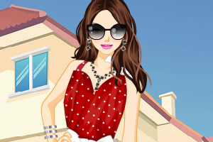 波尔卡圆点长裙