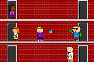 小男孩玩眼镜枪