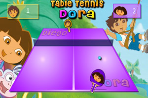 朵拉打乒乓球