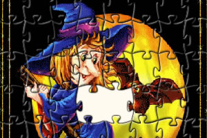 万圣节巫婆拼图