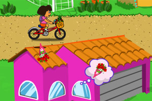 朵拉自行车送花