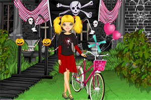 万圣节单车女孩