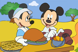 感恩节米老鼠填色