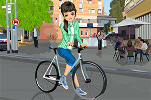 骑单车女生