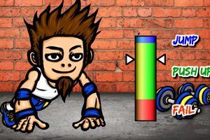 肌肉男做俯卧撑