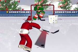 圣诞老人玩曲棍球