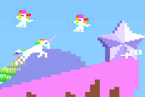 奔跑彩虹马像素版