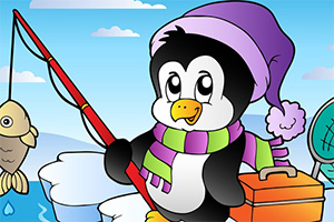 企鹅钓鱼拼图