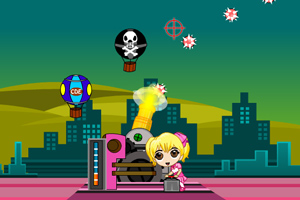 女孩大炮轰气球