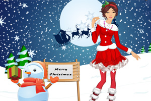 打扮圣诞节女孩