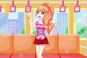 公交上的美丽女孩