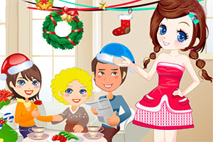 快乐的圣诞女孩