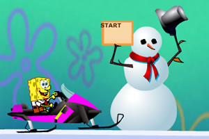 海绵宝宝骑雪橇