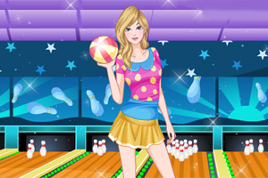 漂亮的保龄球女孩