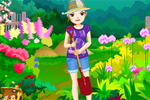 花园里的小女孩