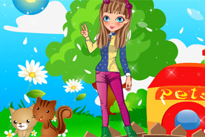 喜欢宠物的女孩