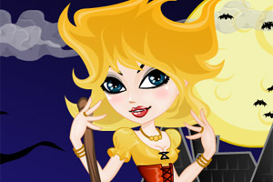 打扮万圣节小女巫