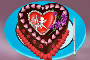 巧克力心形蛋糕