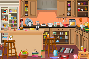 杂乱厨房找东西