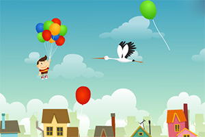 小男孩的气球旅行