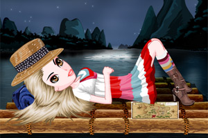 月光下的小女孩