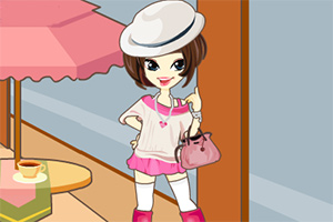 咖啡馆外的女孩