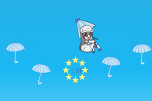 六一女孩欢快跳