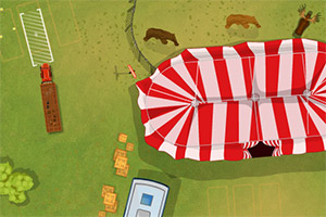 马戏团大卡车停车