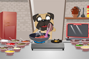 汪星人厨师做披萨