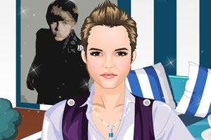 帅气的比伯化妆