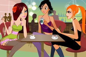 咖啡馆靓丽女孩