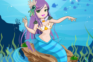 可爱美人鱼女孩