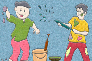 胡里节色彩拼贴