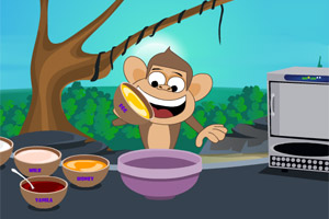 小猴制作冰淇淋