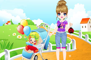 美丽妈妈与可爱宝宝