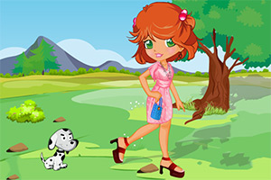 小女孩和她的宠物