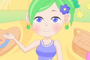 野餐的可爱女孩