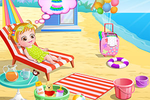 可爱宝贝去海滩