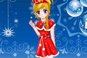 女孩可爱圣诞装